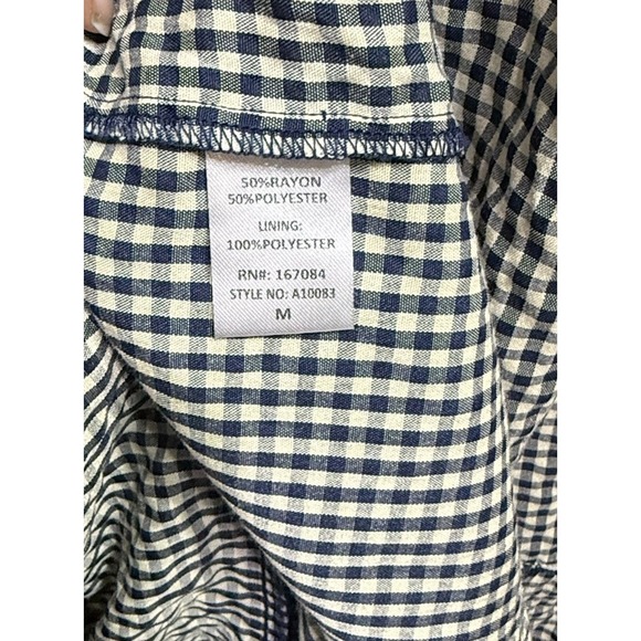 POMANDER PLACE Navy Gingham Kenzo Dress Size M Retail $98 Tuckernuck - Picture 6 of 6